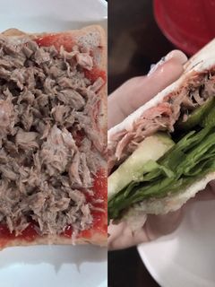 Hình của món Sandwich cá ngừ.