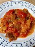 🐟Bacalao con gambas 🦐en salsa de azafrán 🌺