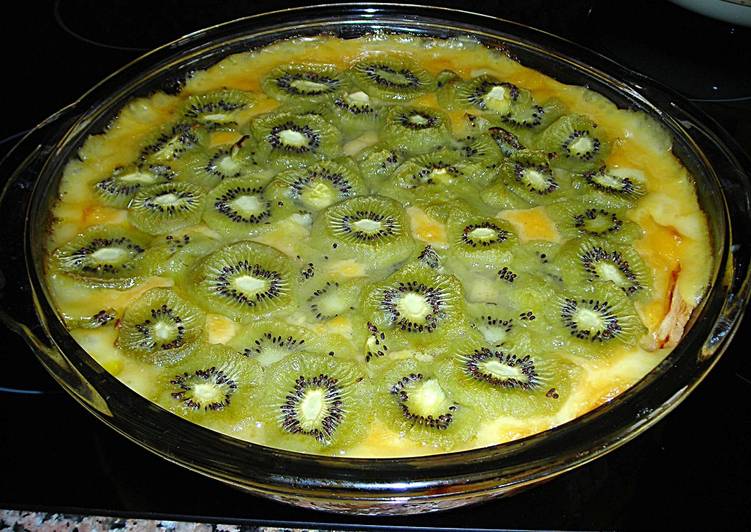Tarta de crema de vainilla y limón
con kiwis