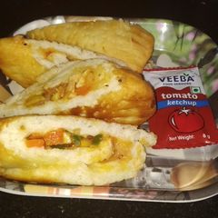 A picture of Corn pizza pockets.