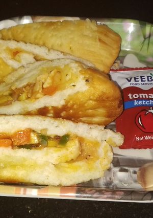 A picture of Corn pizza pockets.