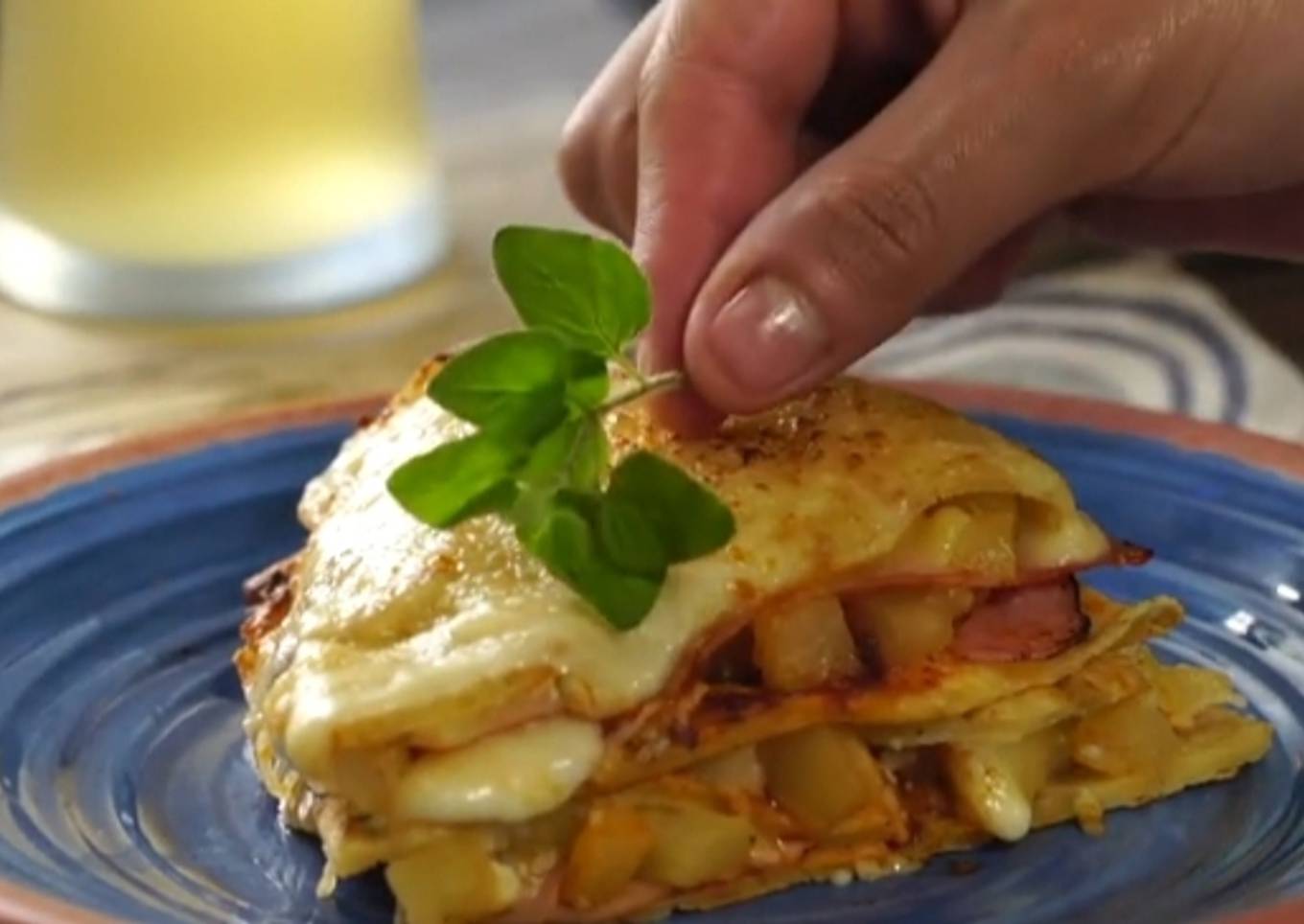 Lasaña de crepas a la hawaiana