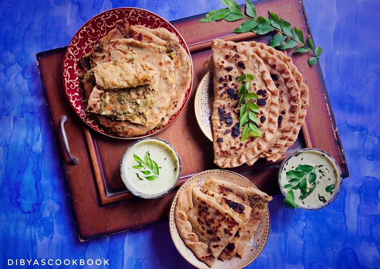 Recipe of Any-night-of-the-week Veg loaded paratha