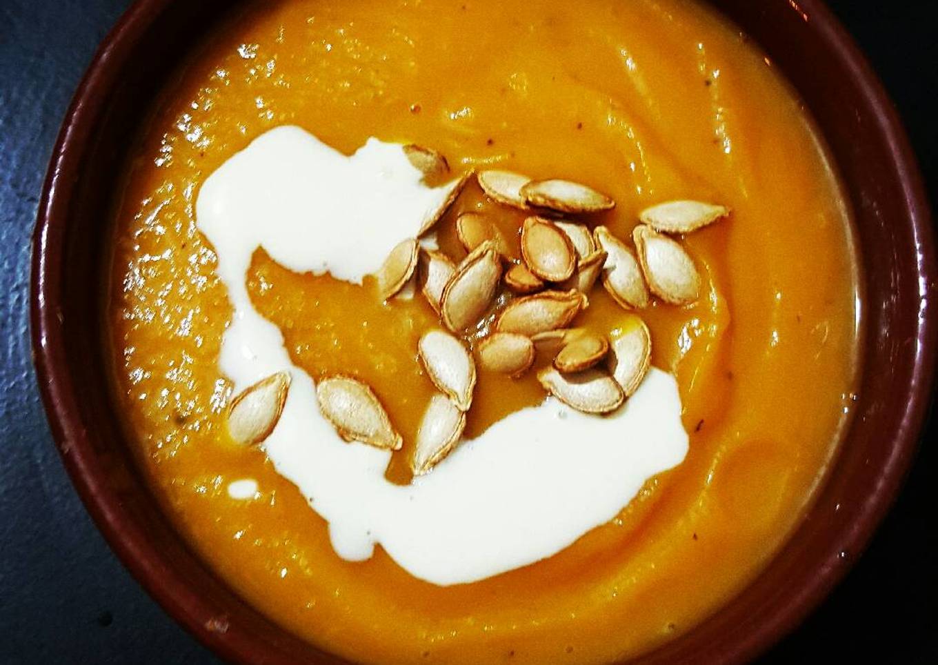 Sopa crema de calabaza y jengibre