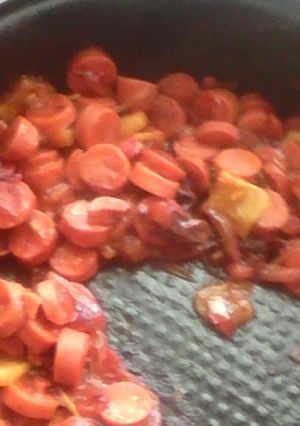 Una foto de Salchichas con piña y tocino