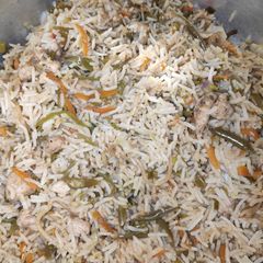 A picture of Chicken fried rice.