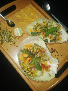 A picture of Sprout and Cornflakes Salad.