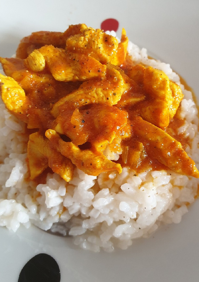 Una foto de Pavo al curry con leche de coco