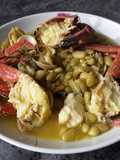 Verdinas con marisco