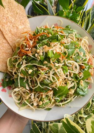 Hình của món Gỏi bắp chuối kiểu Măng Đen.