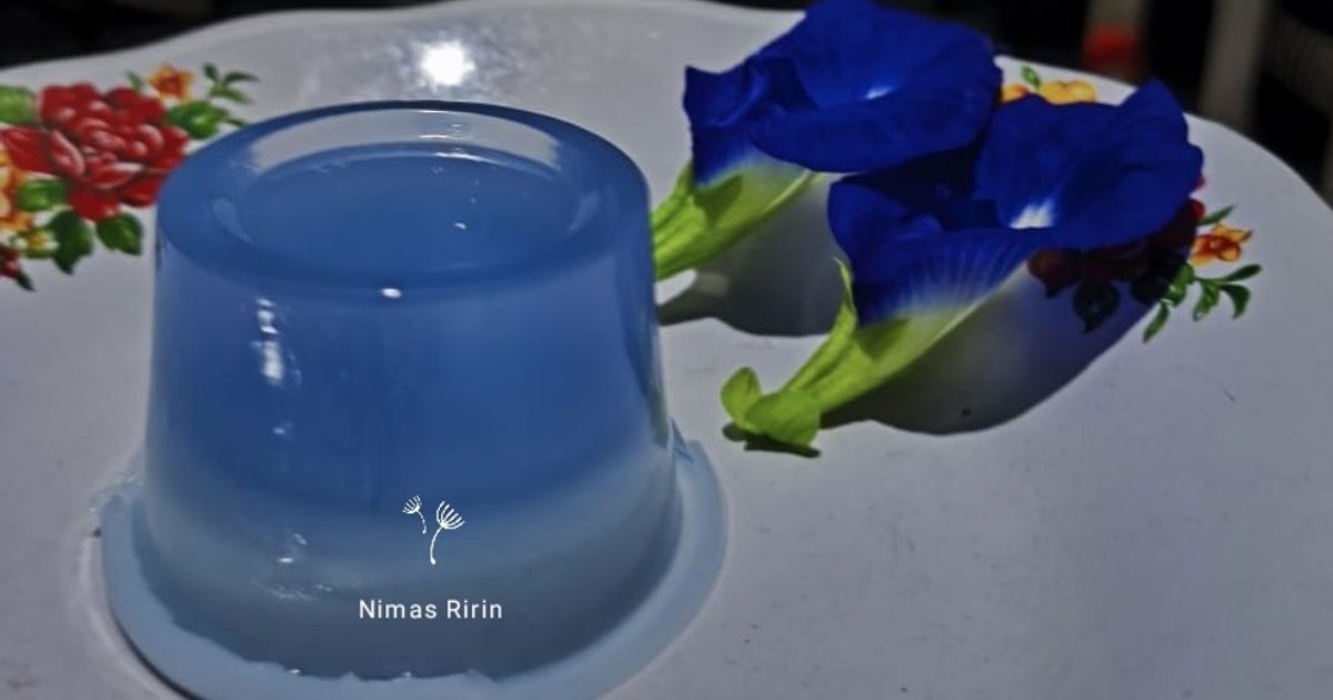 Resep puding bunga telang cup rumahan enak dan mudah - Cookpad