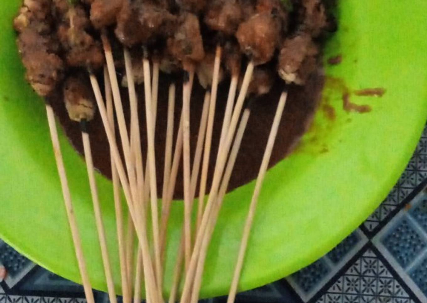 Sate ayam sederhana bumbu kacang