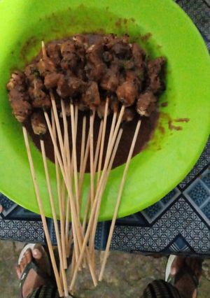 Foto resep Sate ayam sederhana bumbu kacang