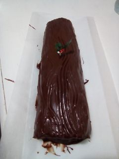 Una foto de Brazo de gitano de chocolate y nata