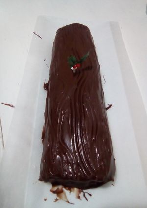 Una foto de Brazo de gitano de chocolate y nata