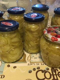 A picture of Pickled cucumber salad.