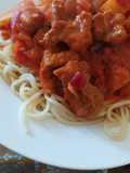 Estofado de Bondiola con spaghettis