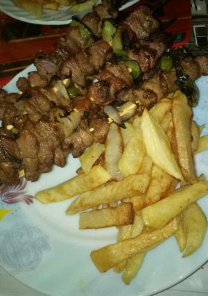 Une photo de Brochettes de viande aux légumes
