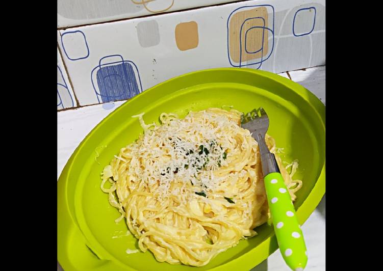Langkah Mudah untuk Menyiapkan Spaghetti carbonara GAMPANG ANTI RIBET yang Lezat