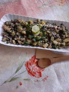 عکسی از دستور سالاد سیب زمینی و پیاز