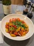 East meets West - Korean inspired crispy garlicky gnocchi