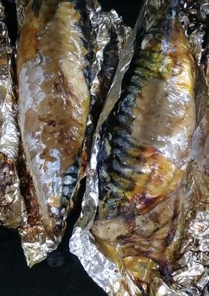 Фото Запеченная скумбрия с орехово-сырной начинкой.