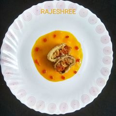 A picture of Vermicelli Kheer Gajar Halwa Spring Roll.