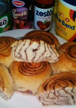 A picture of My zebra bun using jiko #Eldybreakfastcontest.