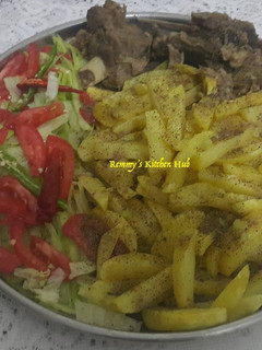 A picture of Spicy Fries with Beef in Vinegar.