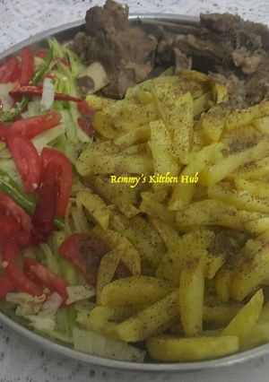 A picture of Spicy Fries with Beef in Vinegar.