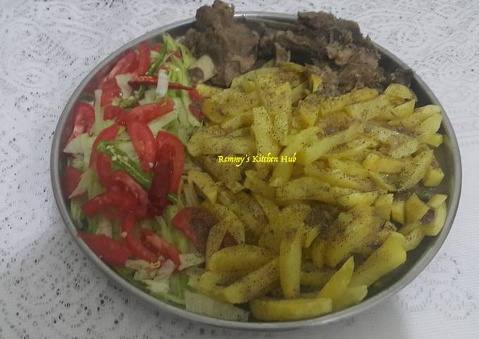 Spicy Fries with Beef in Vinegar
