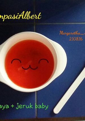 Foto resep MPASI 6 BULAN (Puree pepaya + jeruk baby)