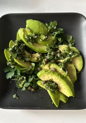A picture of Avocado Salad with Capers and Herbs.