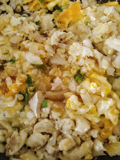 Una foto de Revuelto de huevos con bacalao