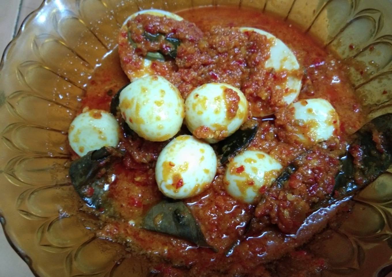 Telor puyuh balado dan telor ayam