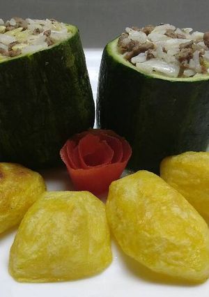 Una foto de Zapallo italiano relleno