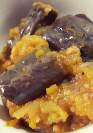 A picture of Stir-fry Squash and eggplant.