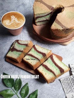 Foto resep Chiffon marble pandan coklat