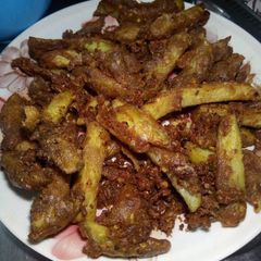 3 spice Baisan Aloo Fries A picture of 3 spice Baisan Aloo Fries.