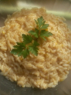 Una foto de Arroz con ajo puerro