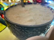 A picture of custard and milk