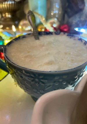 A picture of Boiled Custard (a creamy vanilla Christmas drink).