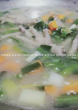 Foto resep Sup ayam ceker makaroni bumbu simpel