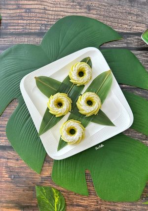 صورة لوصفة كيك بجوز الهند والباندان 🥥💚