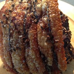 A picture of Roast Pork with Crispy Crackling and Apple Sauce.