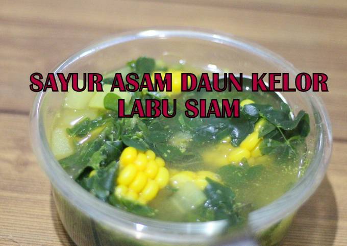 Sayur asem daun kelor /jagung manis dan labu siam