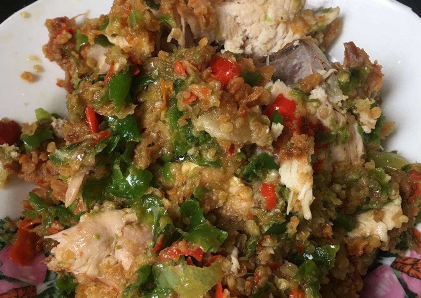 Ayam geprek korek Rawit Hijau