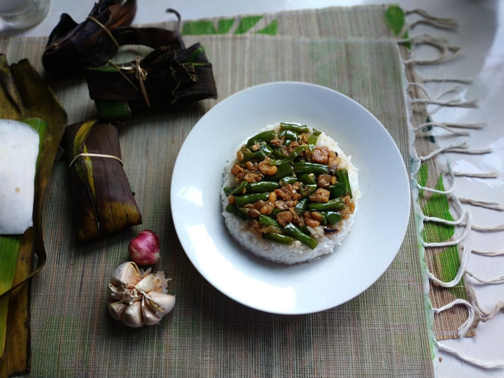 Langkah Mudah untuk Menyiapkan Nasi tim tempe buncis alakadarnya Gampang