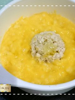Foto resep MPASI - 9M+ Bubur Jagung Tahu Labu Siam