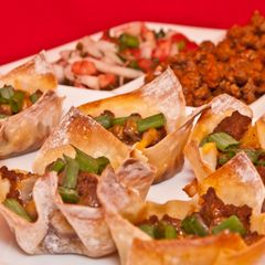 A picture of Bison Won Ton Tacos.